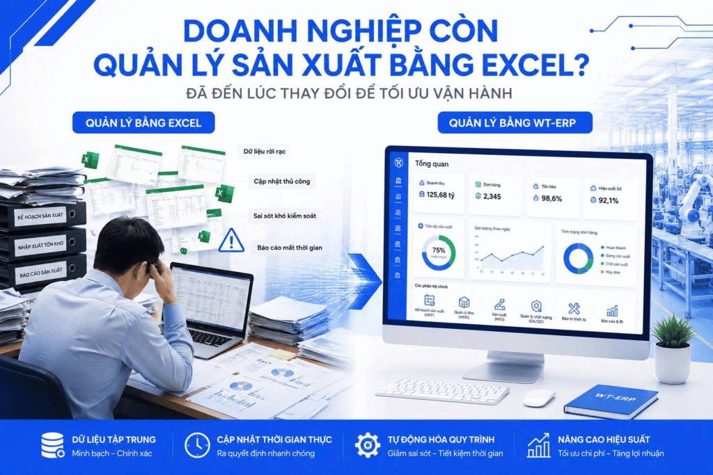 Doanh nghiệp quản lý sản xuất bằng excel