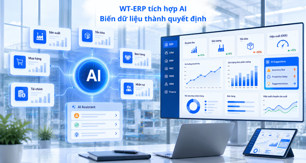 WT- ERP tích hợp AI hỗ trợ ra quyết định trong doanh nghiệp