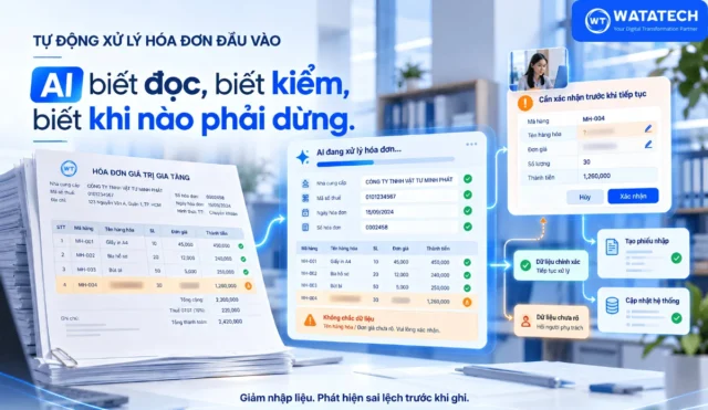 Tự động xử lý hóa đơn đầu vào: Dòng cuối bị mờ, AI tự đoán hay dừng lại hỏi?