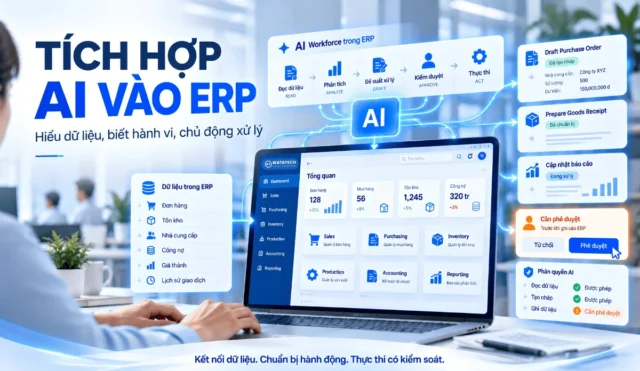 Tích hợp AI vào ERP: Khi AI không chỉ đọc dữ liệu mà bắt đầu làm việc trong hệ thống