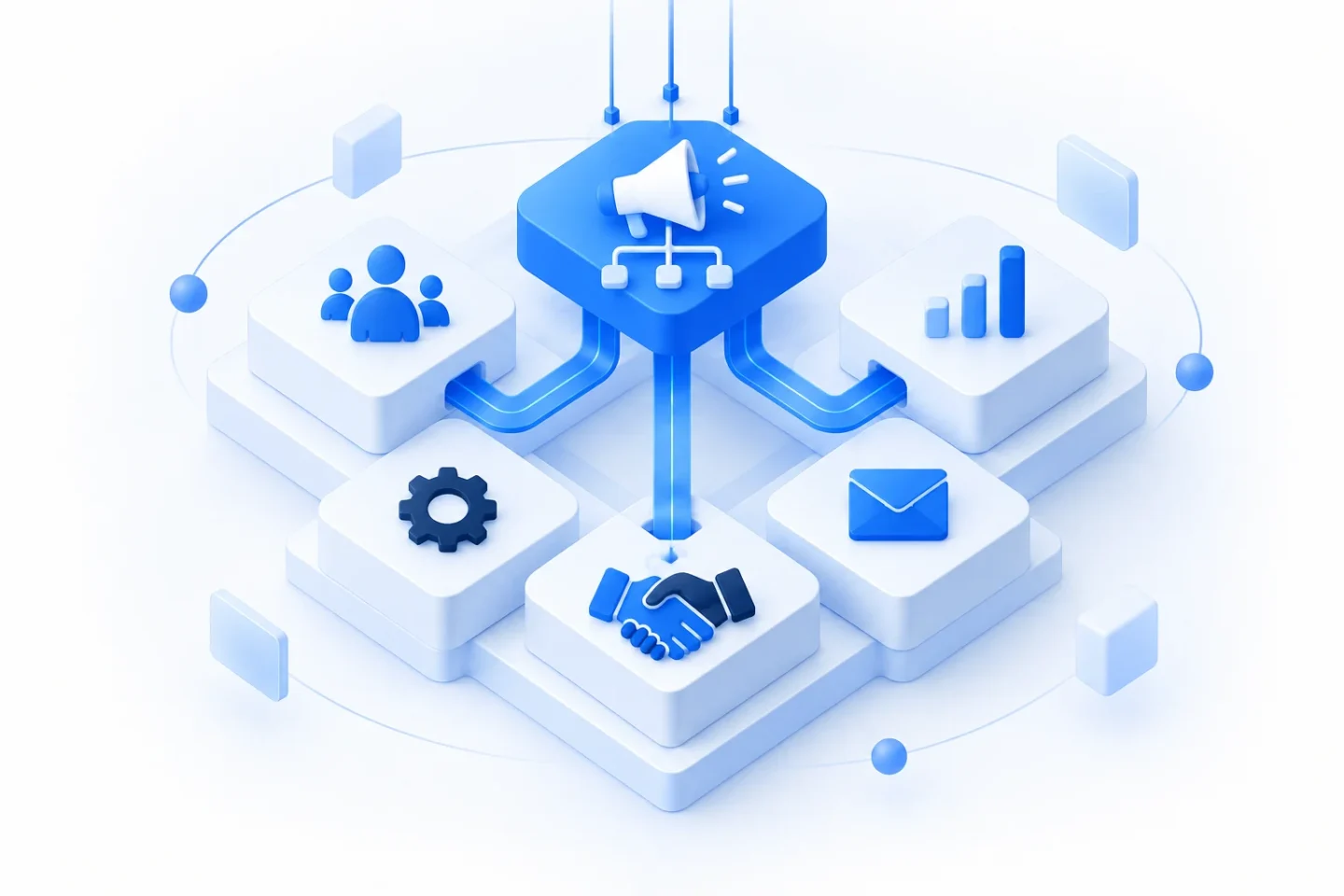 Phần mềm marketing automation với loa thông báo và nhánh kịch bản