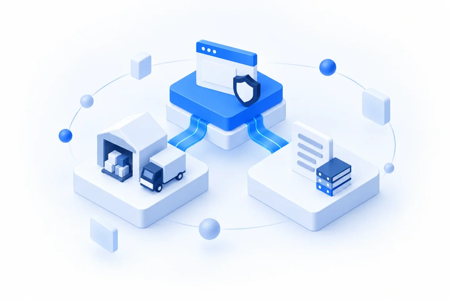 Phần mềm quản trị website với cửa sổ trình duyệt và khiên bảo vệ